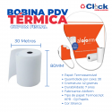 BOBINA PDV Térmica branca 80MM X 30MT | Caixa 30 Unidades